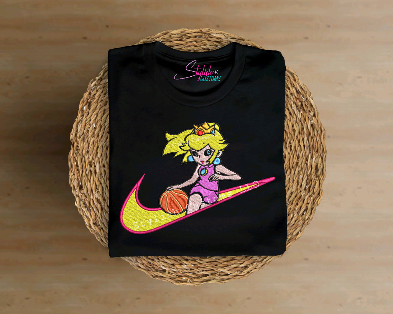 Embroidery Effect Peach UNISEX T-shirt