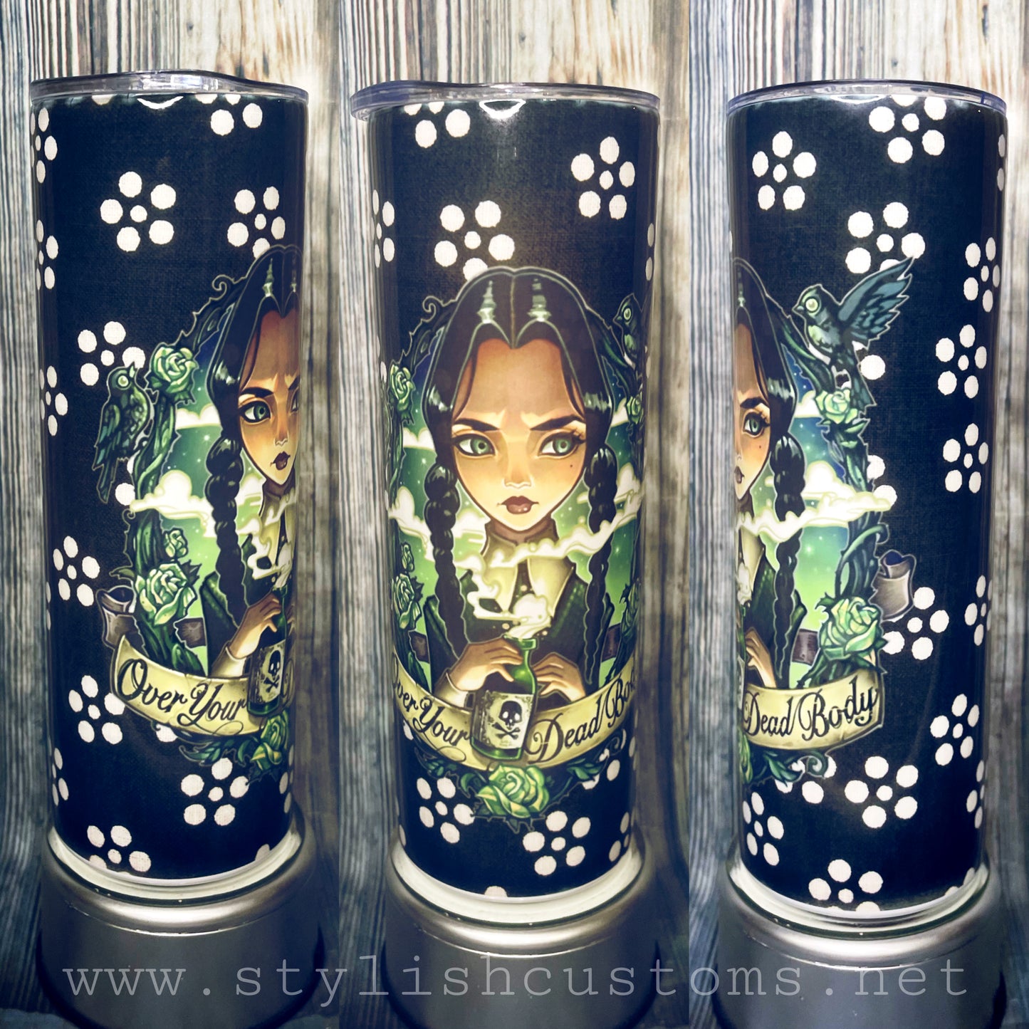 Wednesday Polka dot skinny tumbler “insulado”
