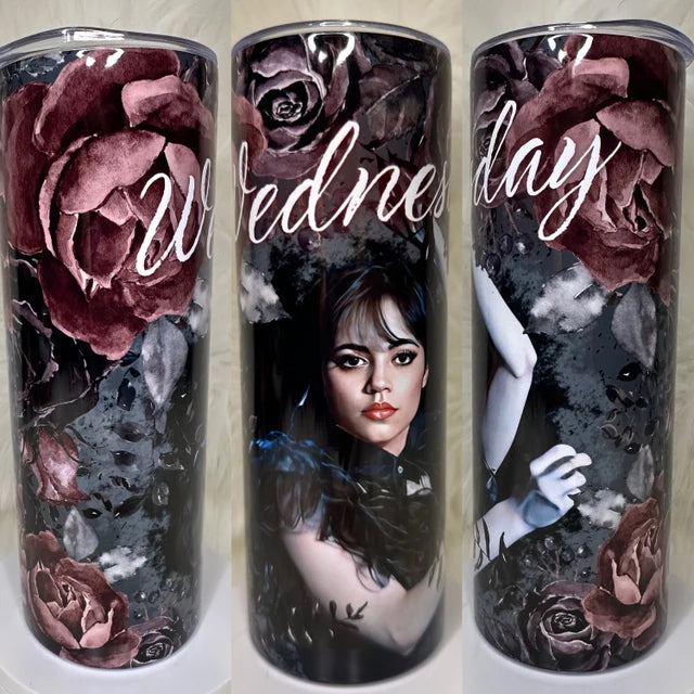 Merlina - Wednesday 20oz skinny tumbler “insulado”