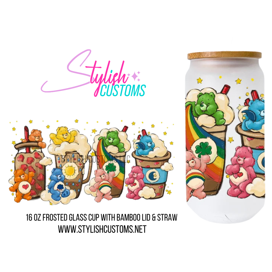 Care Bears Pastel 16oz glass