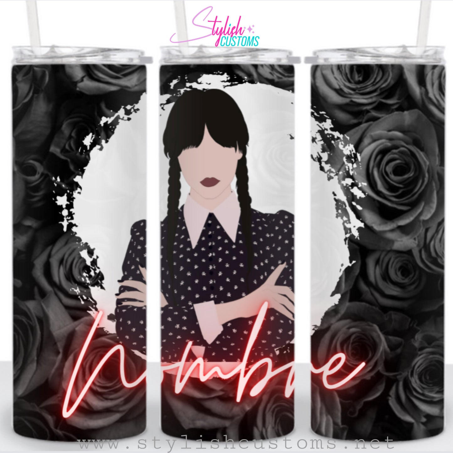 Wednesday Addams 20oz Insulado “skinny tumbler”