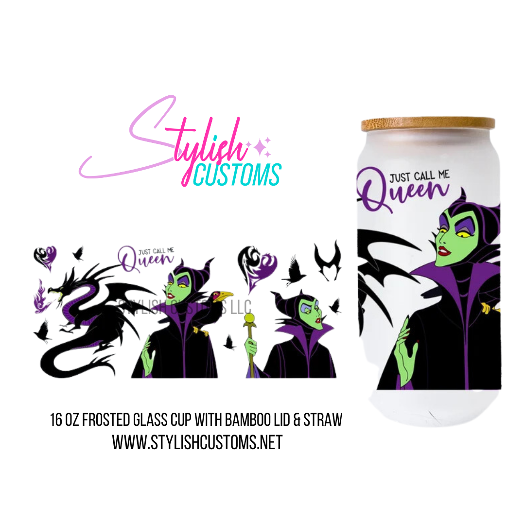 Villains Queen 16oz Frosted Glass