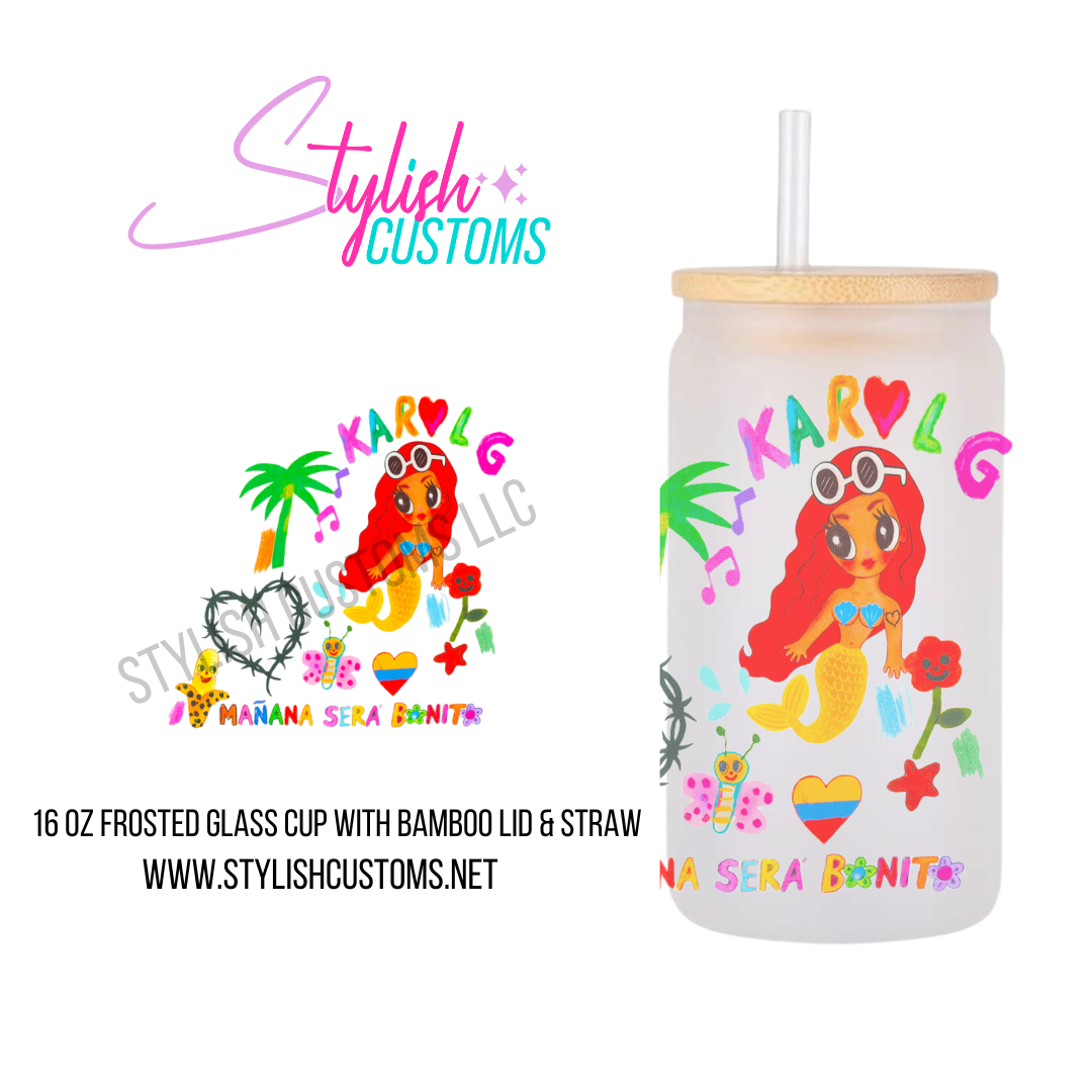 Mañana será bonito icons 16oz glass cup