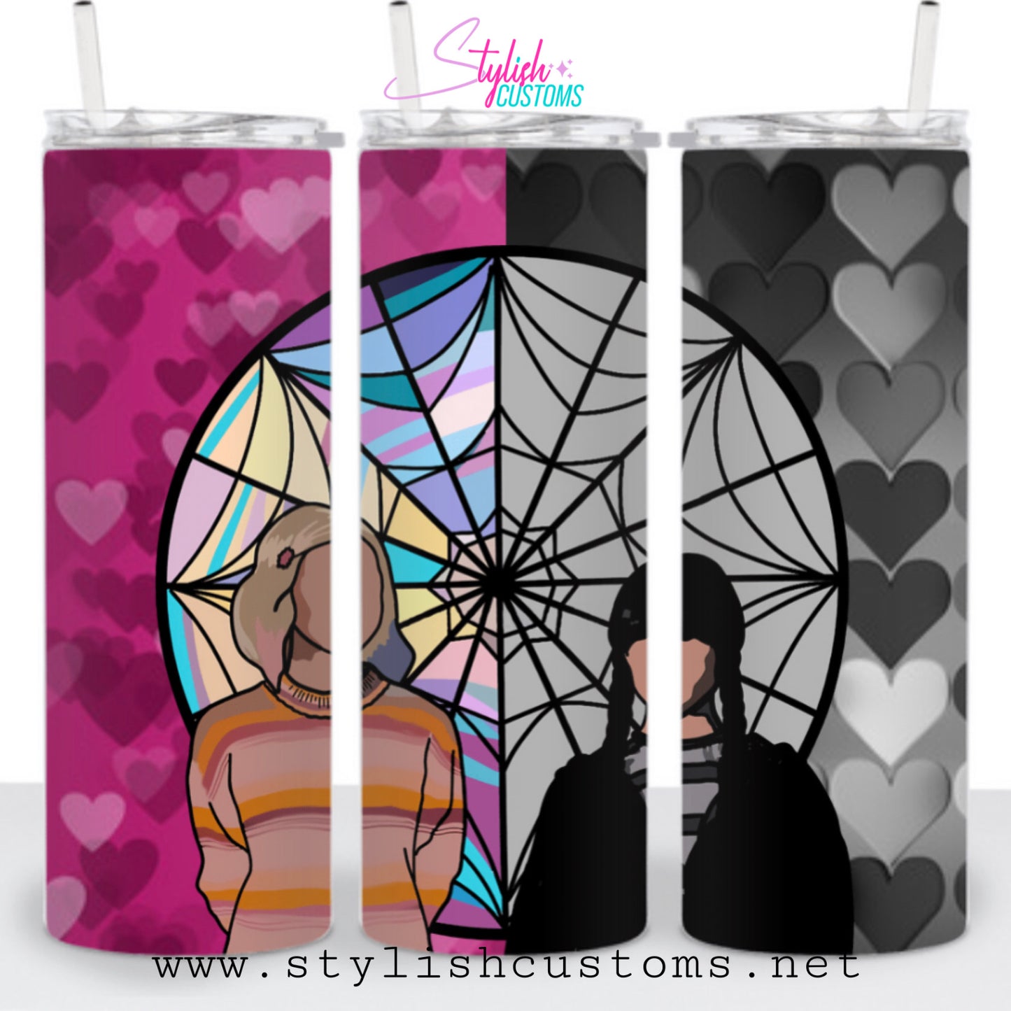 Merlina Addams 20oz skinny tumbler “insulado”