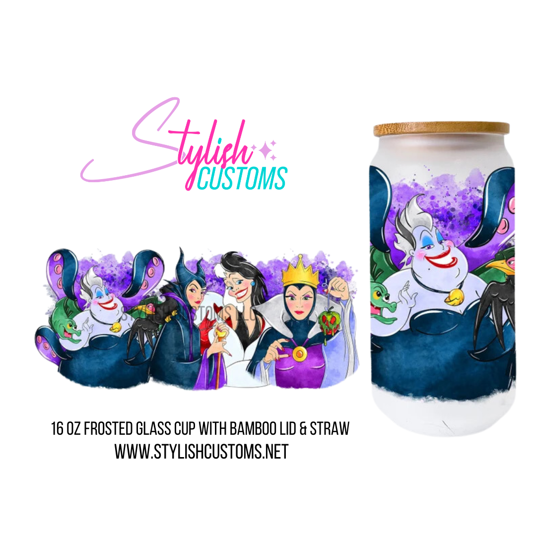 Villanas Purple 16oz Frosted Glass