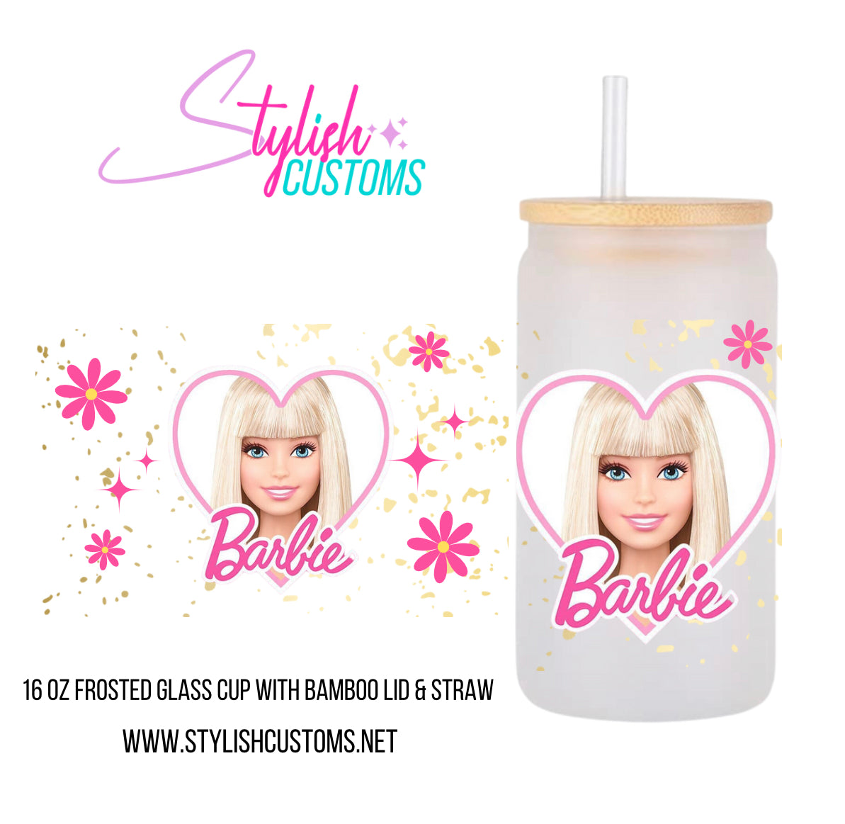 Dollie Coffee 16oz glass cup
