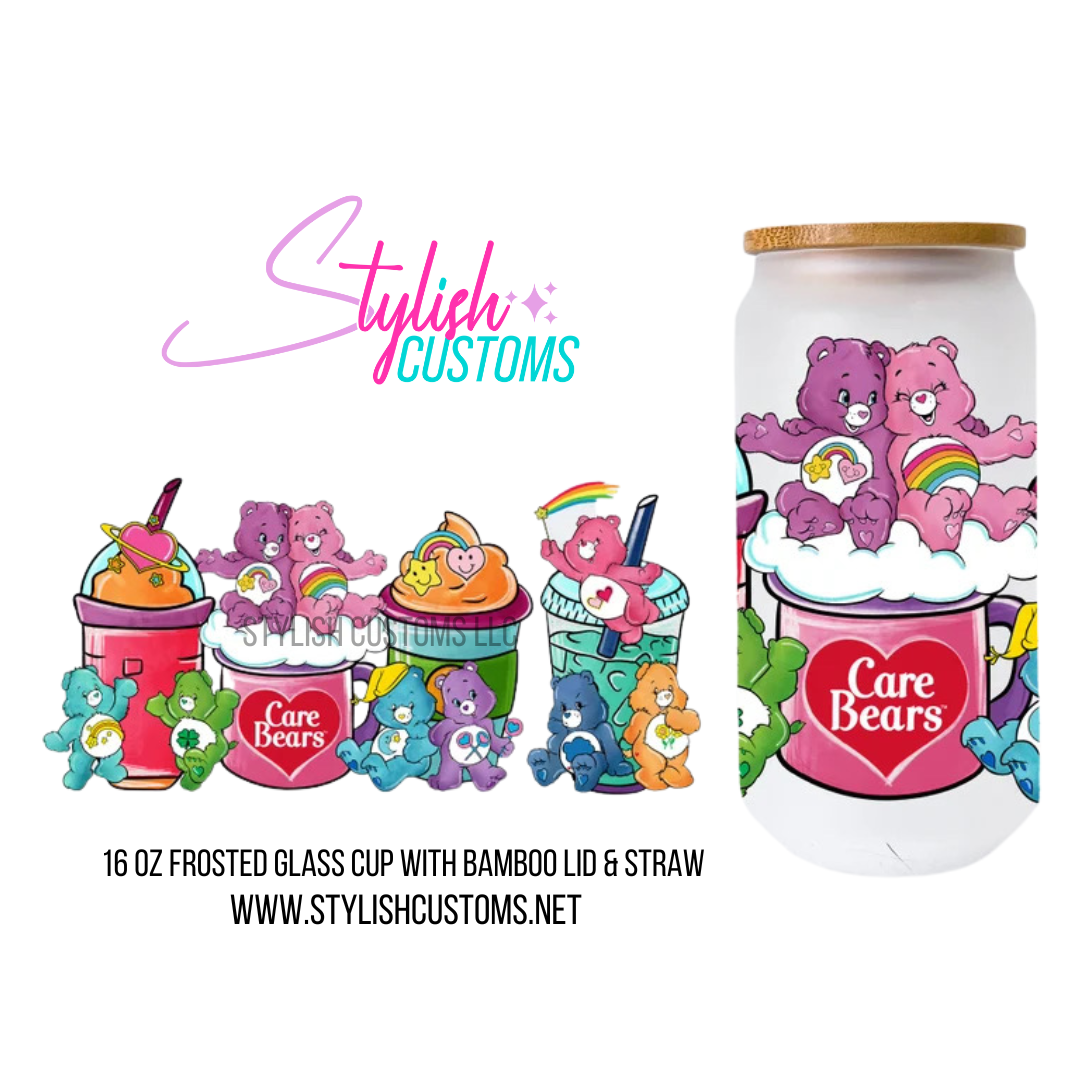 Care Bears 16oz frosted glass cup