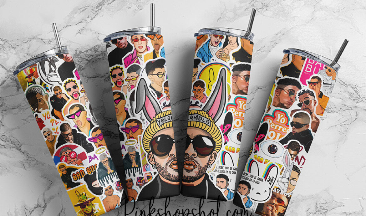 Badbunny 20oz Insulado “skinny tumbler”