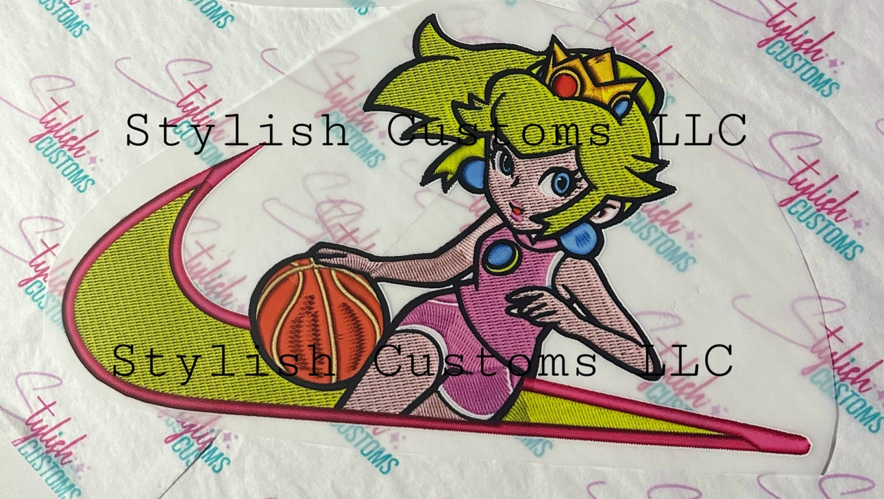 Embroidery Effect DTF transfer Mario or Peach