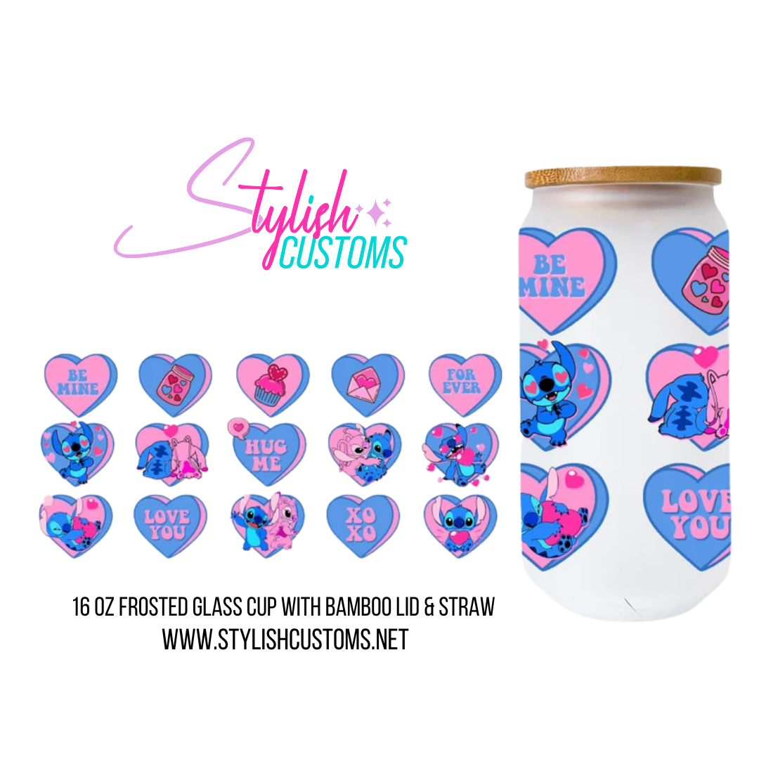 Stitch Valentines 16oz Cup