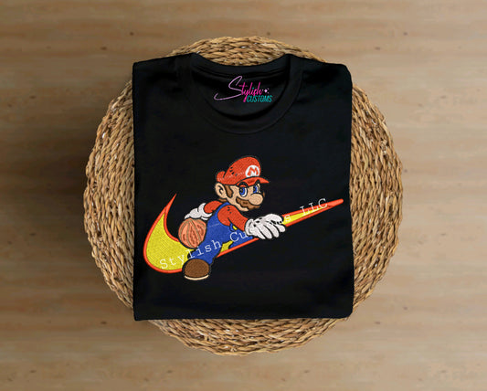 Embroidery Effect Mario UNISEX T-shirt